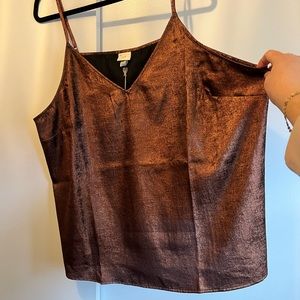 PLUS SIZE metallic copper blouse tank